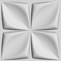Patrón geométrico abstracto con cuatro pliegues simétricos de Panel 3D Paredes.