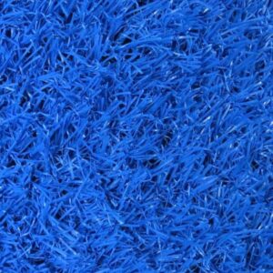 Primer plano de una superficie de Pasto Sintetico Azul.