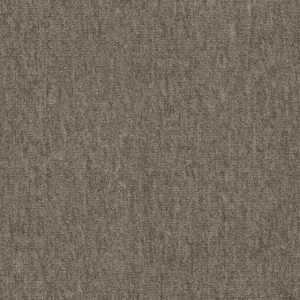 Detalle de la entrada modular Alfombra, con una superficie de tela marrón texturizada con un patrón tejido y sutiles variaciones de color y dirección del hilo.